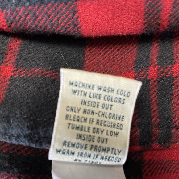 LL Bean Flannel Shirt Womens XL Tartan Plaid Red Black Organic Cotton 506162 VTG - Picture 11 of 13